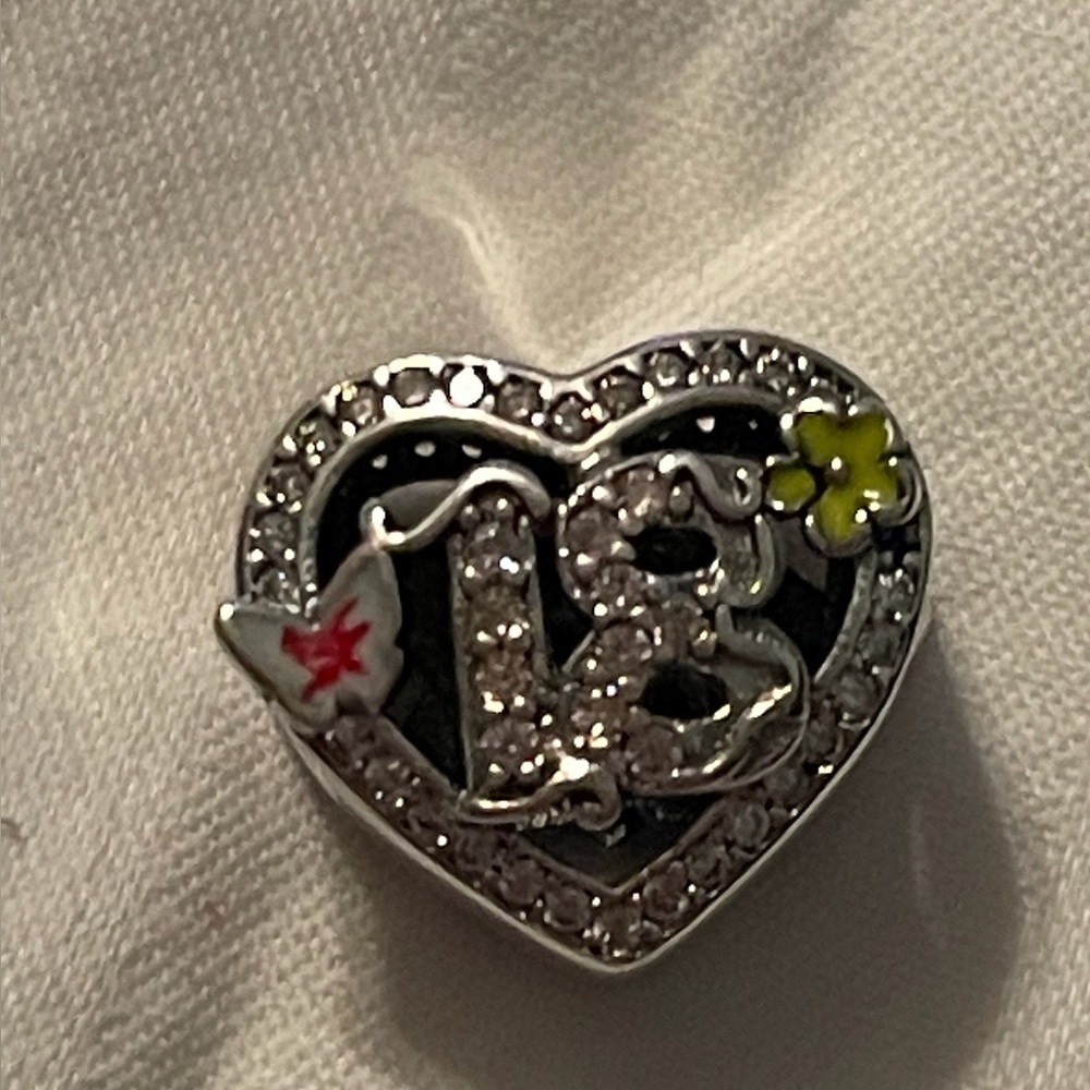 Silver Charm Bead with Number 18
